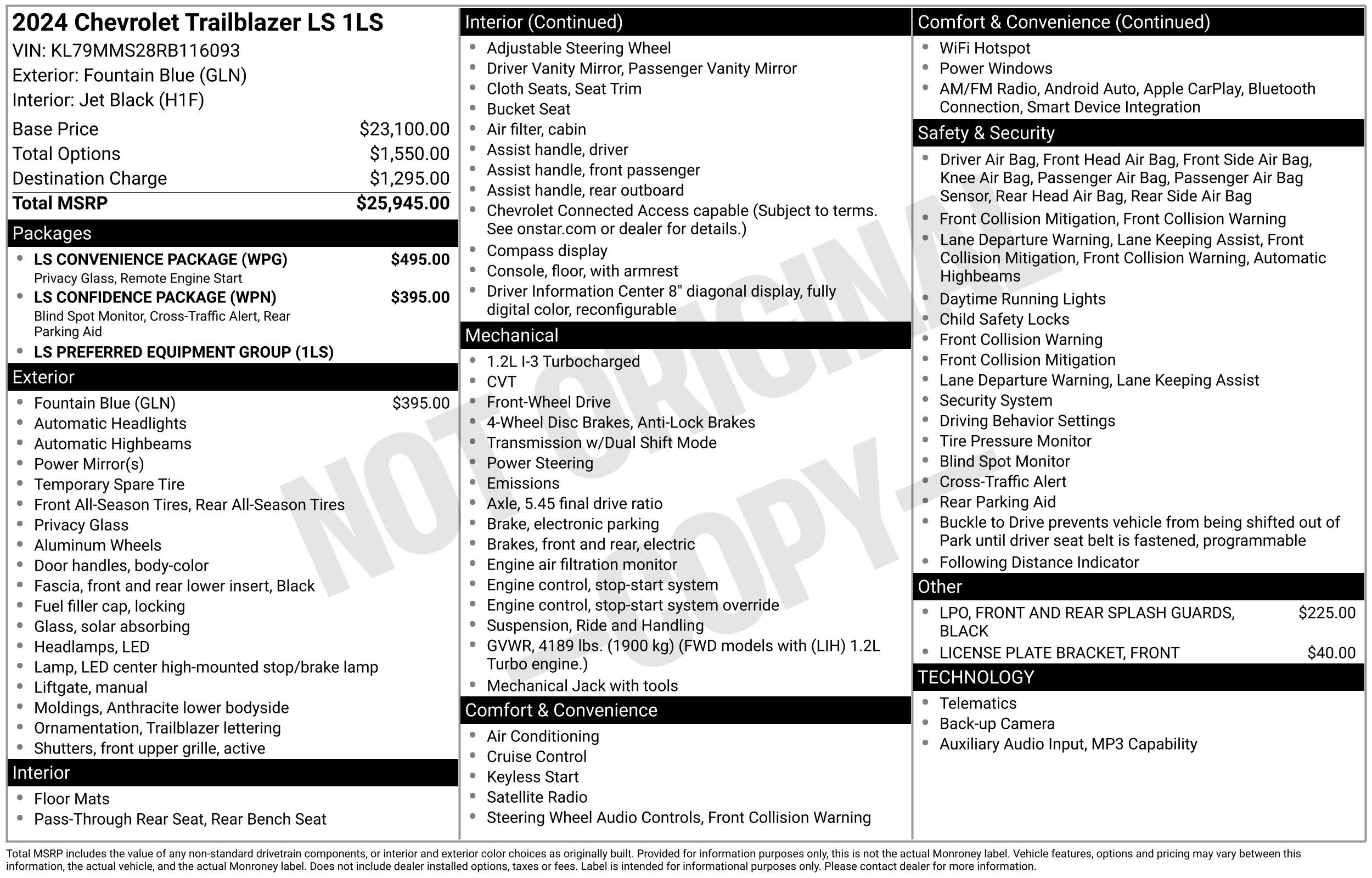 Used 2024 Chevrolet TrailBlazer LS w/ LS Convenience Package FWD image 38