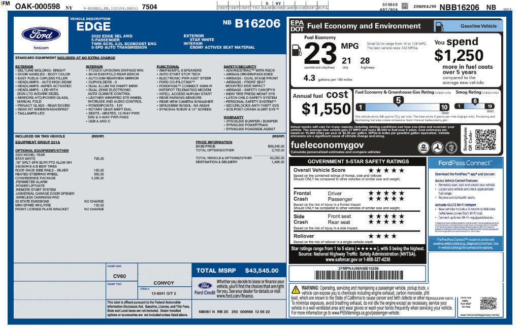 Used 2022 Ford Edge SEL w/ Convenience Package AWD/4WD image 39