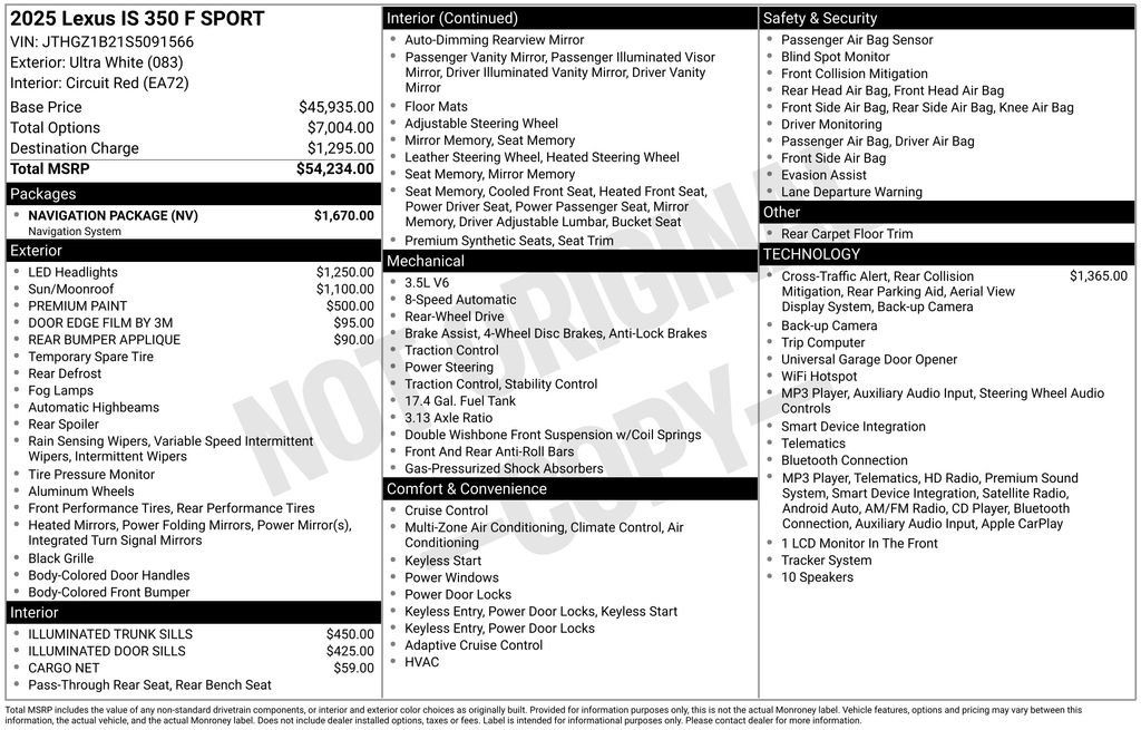 Used 2025 Lexus IS 350 F Sport w/ Navigation Package RWD image 5