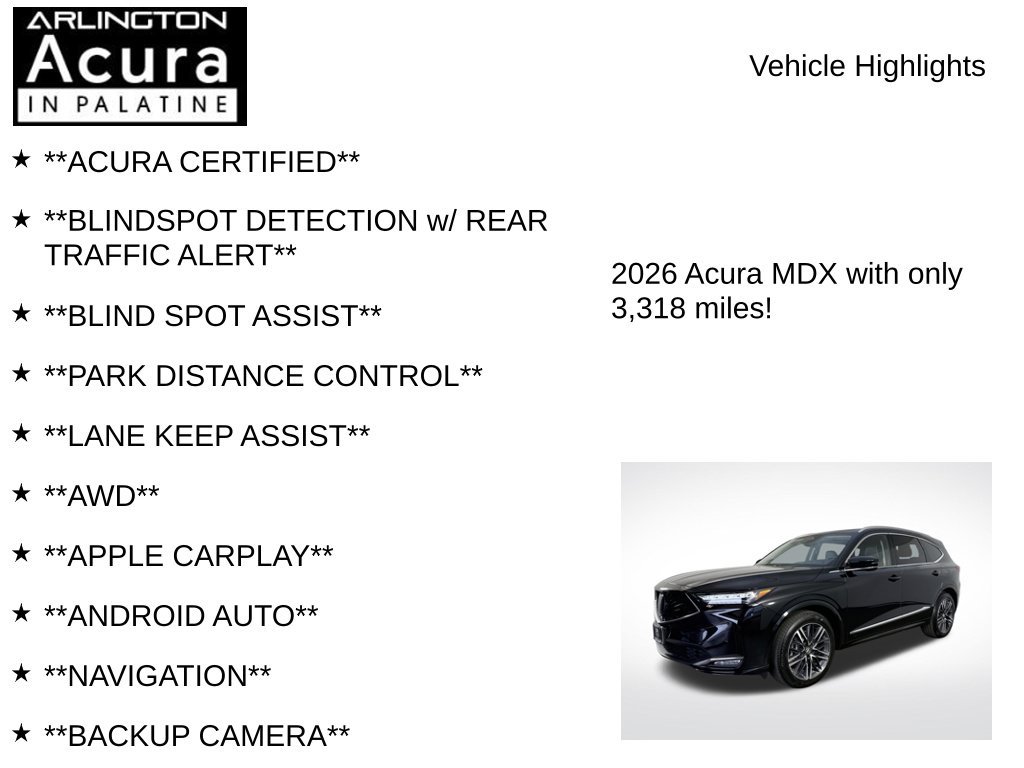 Certified 2026 Acura MDX w/ Advance Package AWD/4WD image 7