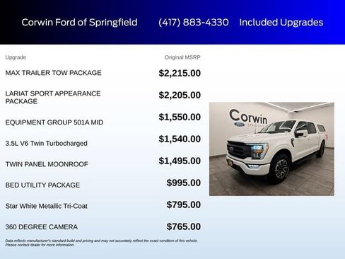 Certified 2022 Ford F150 Lariat w/ Max Trailer Tow Package AWD/4WD image 6