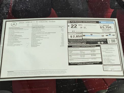 New 2026 Mercedes-Benz C 43 AMG 4MATIC Sedan image 39