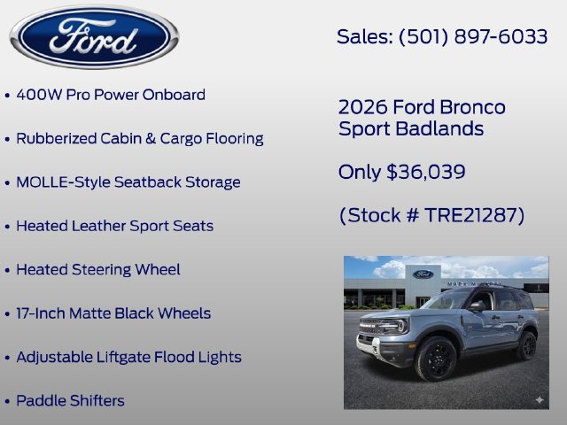 New 2026 Ford Bronco Sport Badlands AWD/4WD image 12