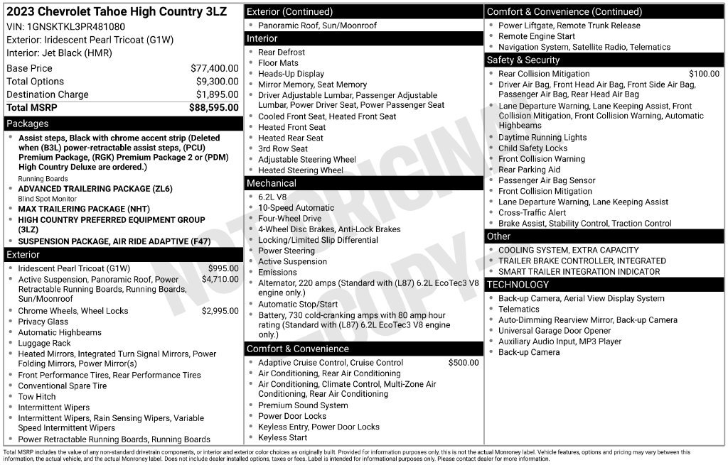 Used 2023 Chevrolet Tahoe High Country AWD/4WD image 47