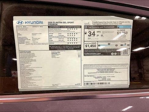 New 2026 Hyundai Elantra SEL Sport Premium w/ Cargo Package FWD image 13