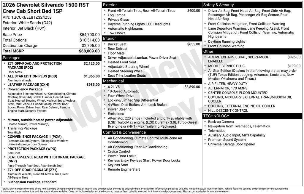 New 2026 Chevrolet Silverado 1500 RST AWD/4WD image 20
