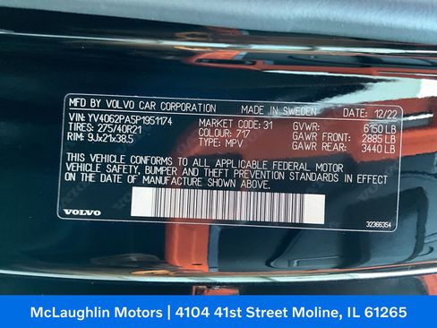 Certified 2023 Volvo XC90 B6 Ultimate w/ Protection Package Premier image 19