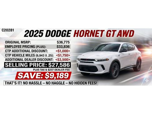 New 2025 Dodge Hornet GT w/ Tech Pack AWD/4WD image 2