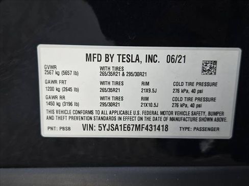 Used 2021 Tesla Model S Plaid AWD/4WD image 15