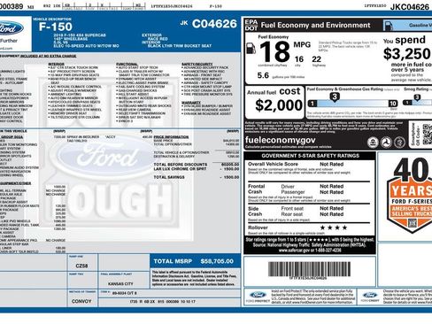 Used 2018 Ford F150 Lariat w/ Equipment Group 502A Luxury AWD/4WD image 35