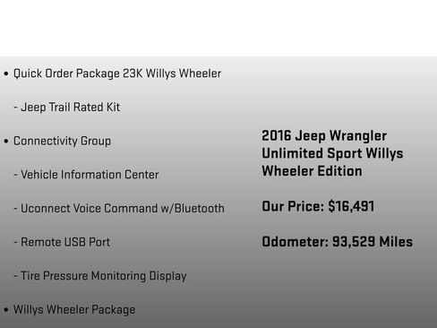 Used 2016 Jeep Wrangler Unlimited Sport image 18