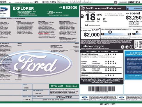 Used 2018 Ford Explorer Sport w/ Equipment Group 401A AWD/4WD image 32