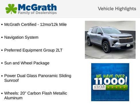 Used 2025 Chevrolet Traverse LT w/ Sun and Wheel Package AWD/4WD image 5