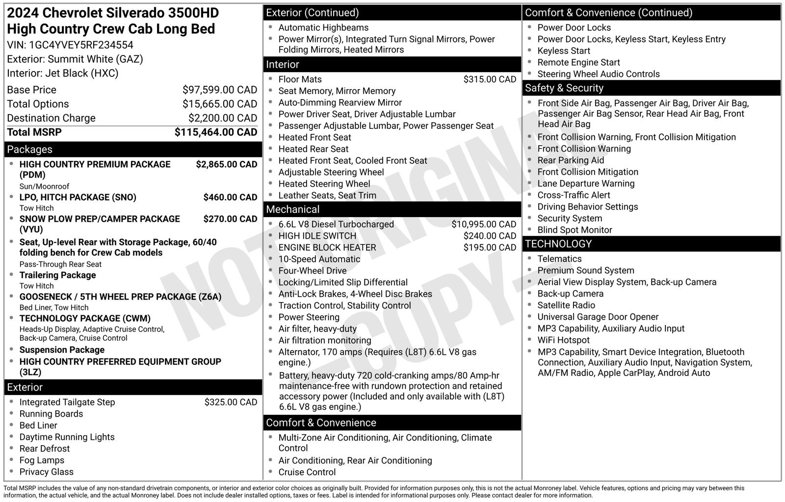 Used 2024 Chevrolet Silverado 3500 High Country w/ High Country Premium Package AWD/4WD image 7