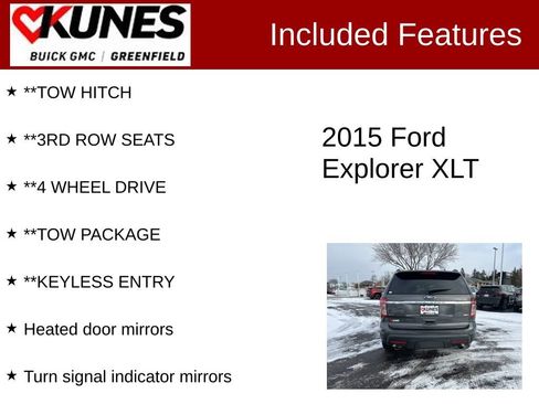Used 2015 Ford Explorer XLT w/ Equipment Group 201A image 2