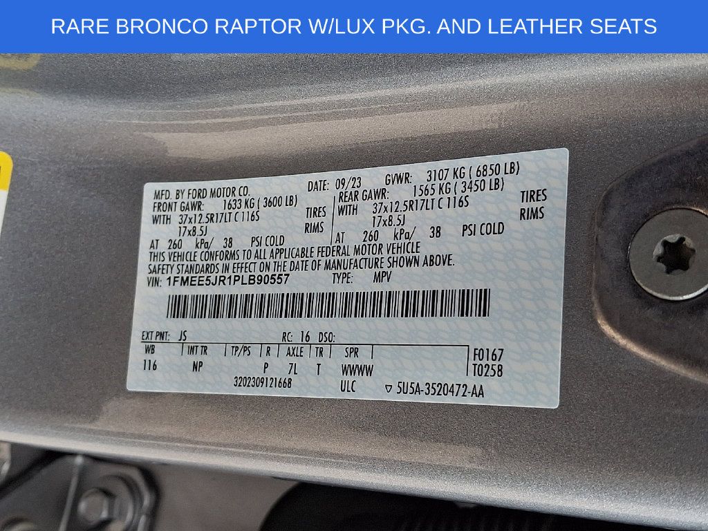 Used 2023 Ford Bronco Raptor AWD/4WD image 27