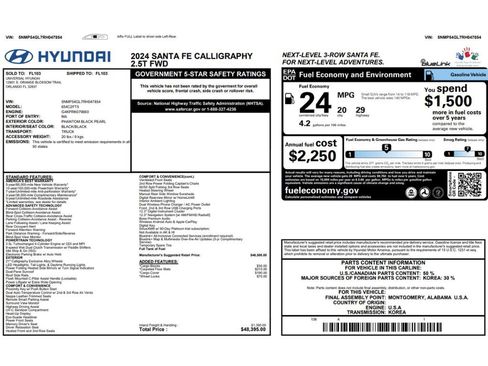 Used 2024 Hyundai Santa Fe Calligraphy FWD image 2
