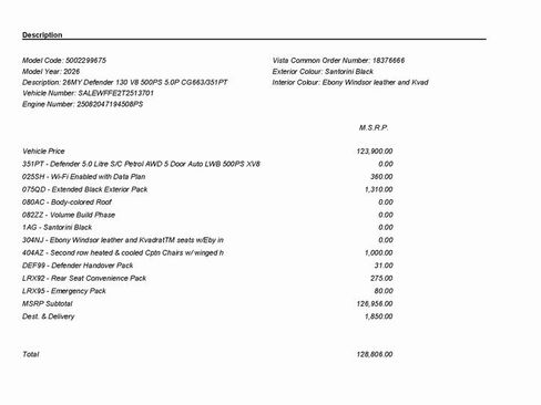 New 2026 Land Rover Defender 130 V8 image 3