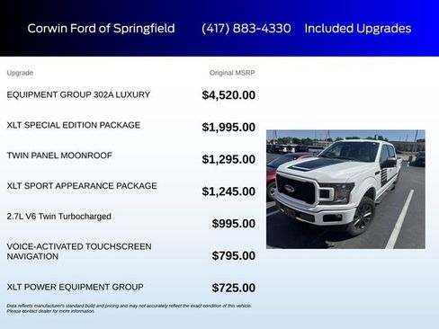 Used 2018 Ford F150 XLT w/ Equipment Group 302A Luxury AWD/4WD image 6