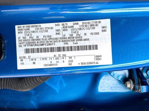 Used 2021 Ford F150 Raptor w/ Equipment Group 801A High image 35