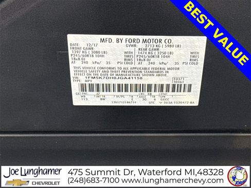 Used 2018 Ford Explorer XLT w/ Equipment Group 201A image 30