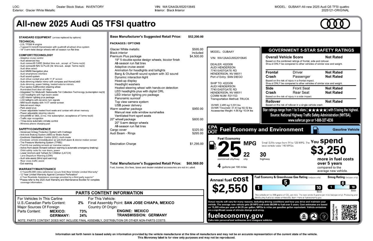Used 2025 Audi Q5 Premium Plus w/ Premium Plus AWD/4WD image 3