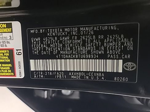 Used 2026 Toyota Camry LE FWD image 39