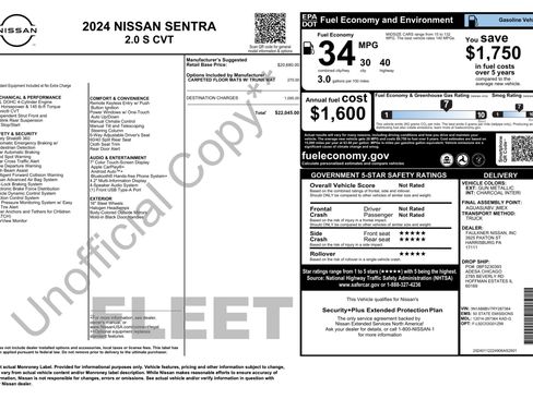 Used 2024 Nissan Sentra S FWD image 2