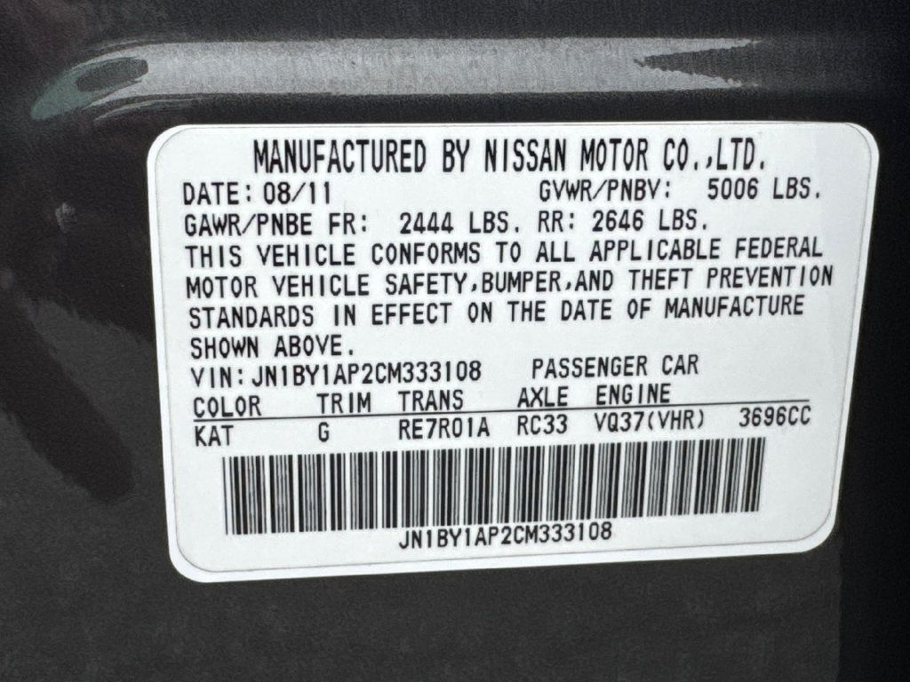 Used 2012 INFINITI M37 w/ Premium Pkg RWD image 32