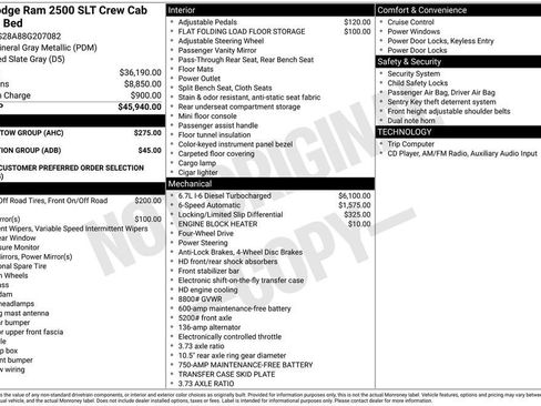 Used 2008 Dodge Ram 2500 Truck SLT w/ Trailer Tow Group AWD/4WD image 5