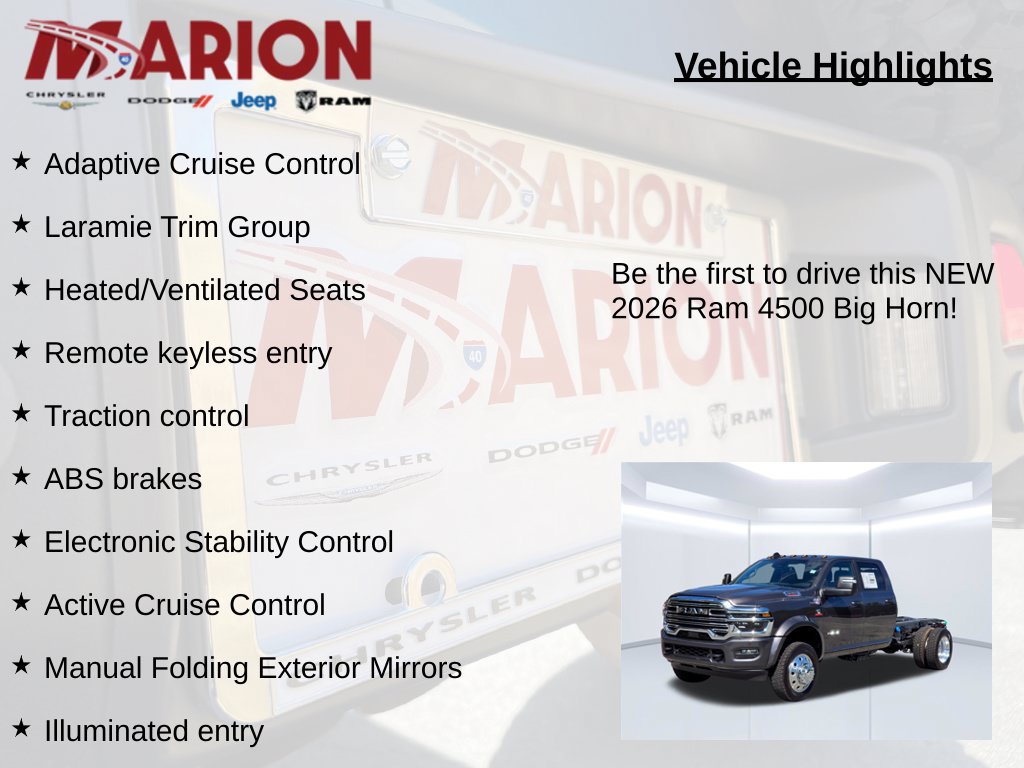 New 2026 RAM 4500 4x4 Crew Cab DRW w/ Laramie Trim Package image 5