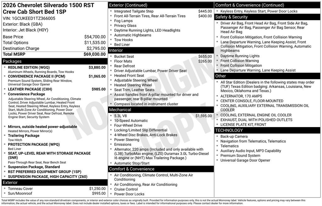 New 2026 Chevrolet Silverado 1500 RST w/ Redline Edition AWD/4WD image 25