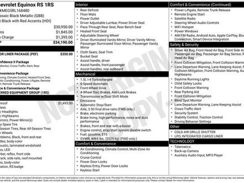Certified 2024 Chevrolet Equinox RS w/ LPO, Floor Liner Package image 6