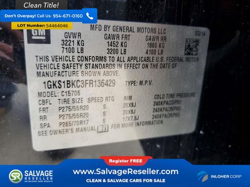 Used 2015 GMC Yukon SLT w/ Open Road Package RWD image 17