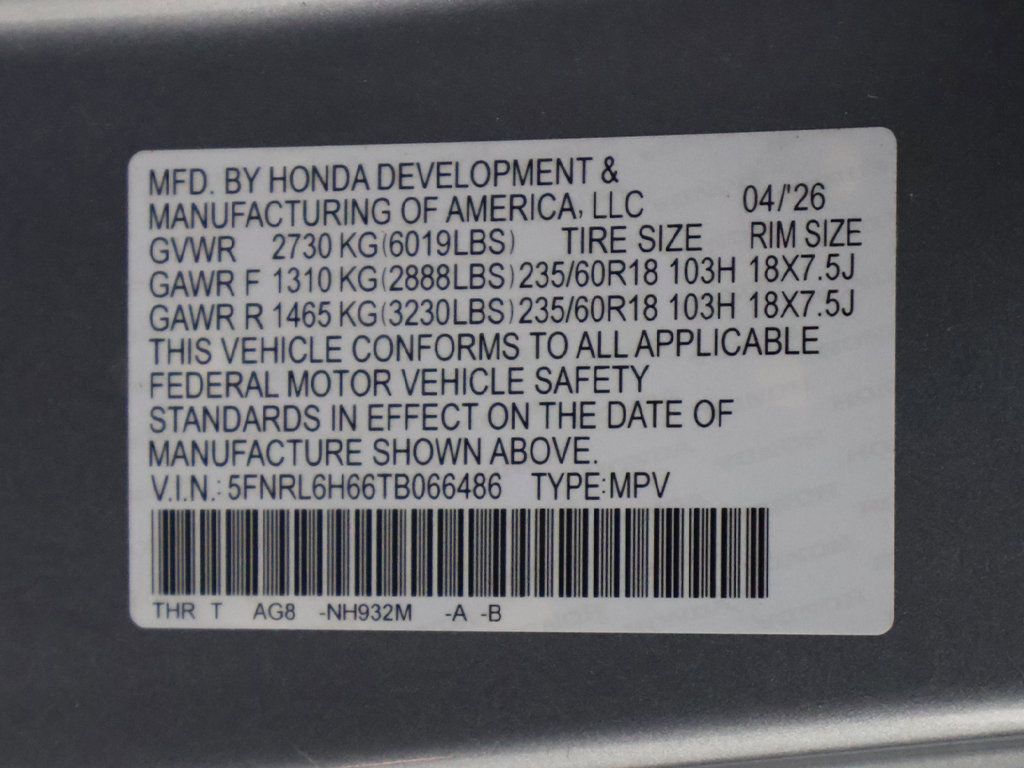 Certified 2026 Honda Odyssey EX-L image 58