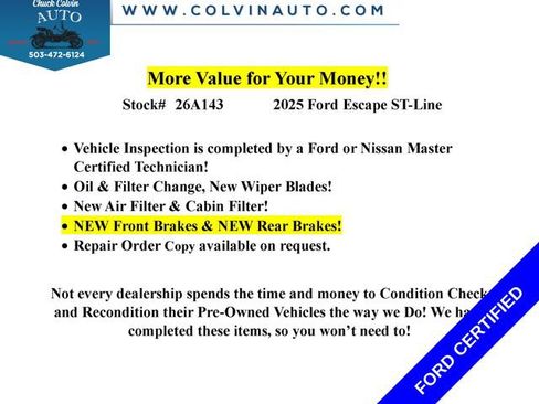 Certified 2025 Ford Escape ST-Line Select AWD/4WD image 7