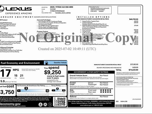 Used 2025 Lexus GX 550 w/ Accessory Package (2T) image 2