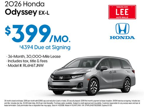 New 2026 Honda Odyssey EX-L image 4