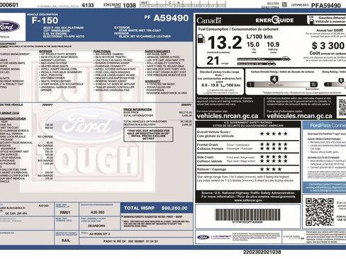 Certified 2023 Ford F150 Platinum w/ FX4 Off-Road Package AWD/4WD image 6