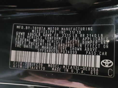 Used 2020 Toyota Corolla SE FWD image 33