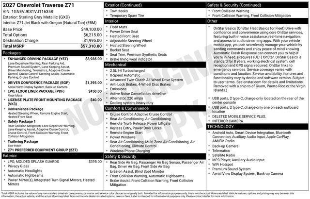 New 2027 Chevrolet Traverse Z71 w/ Enhanced Driving Package AWD/4WD image 38