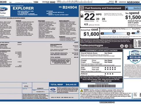 Certified 2022 Ford Explorer XLT w/ Equipment Group 202A image 32