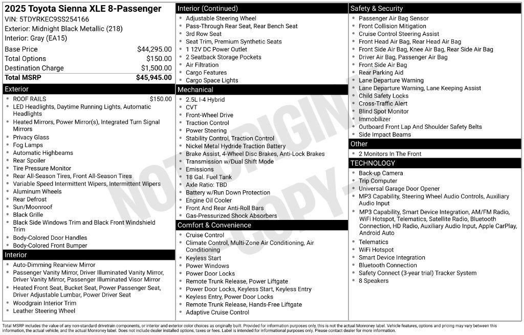 Used 2025 Toyota Sienna XLE FWD image 12