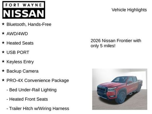 New 2026 Nissan Frontier PRO-4X w/ Pro-4x Convenience Package image 8