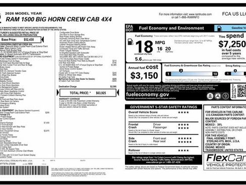 Used 2026 RAM 1500 Big Horn AWD/4WD image 1