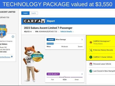 Used 2023 Subaru Ascent Limited w/ Technology Package AWD/4WD image 4