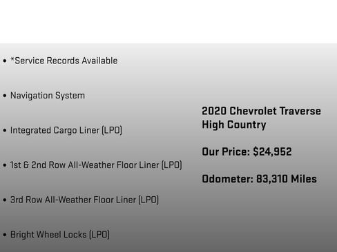 Used 2020 Chevrolet Traverse High Country w/ LPO, Floor Liner Package image 18