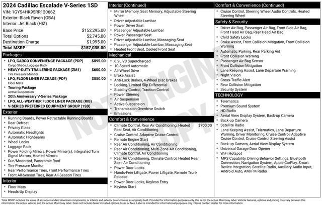 Certified 2024 Cadillac Escalade V AWD/4WD image 38