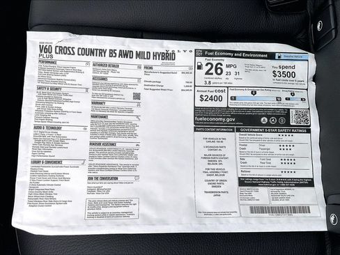 New 2026 Volvo V60 B5 Cross Country Plus w/ Climate Package AWD/4WD image 15