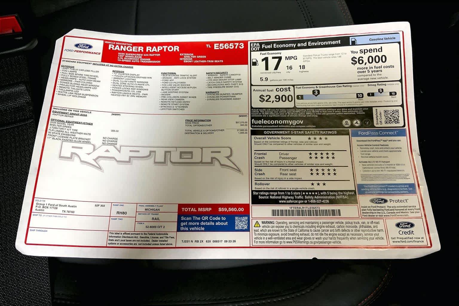 New 2026 Ford Ranger Raptor AWD/4WD image 21